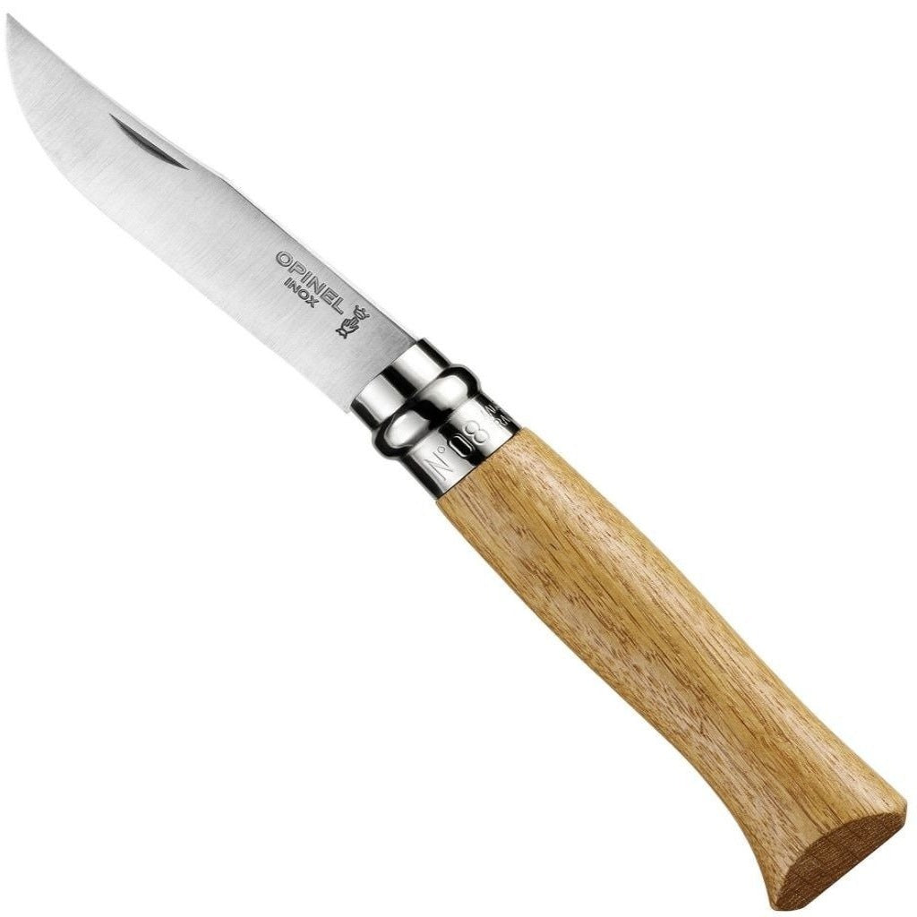 No. 08 Stainless Steel Folding Knife - Oak