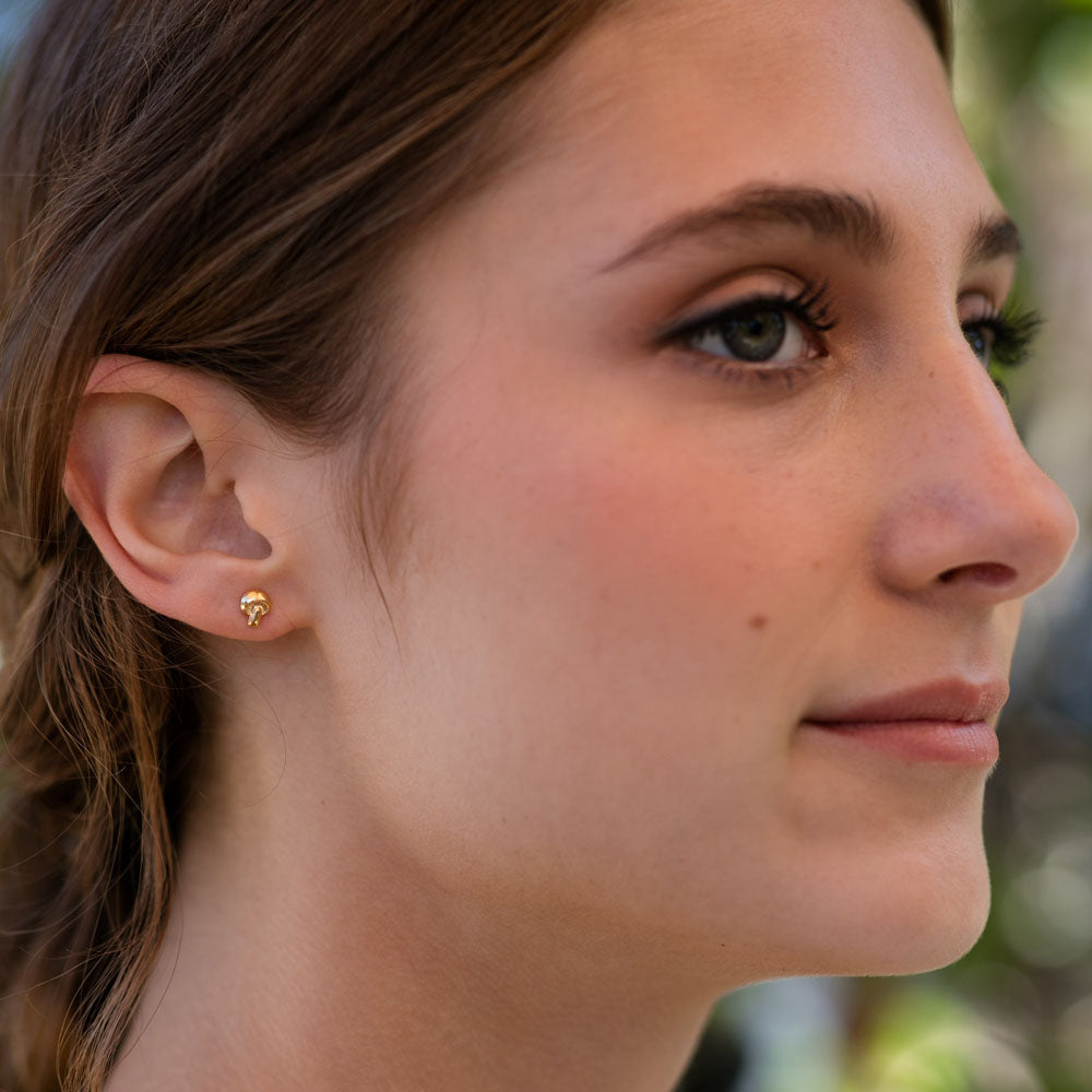 Tiny Mushroom Stud Earring