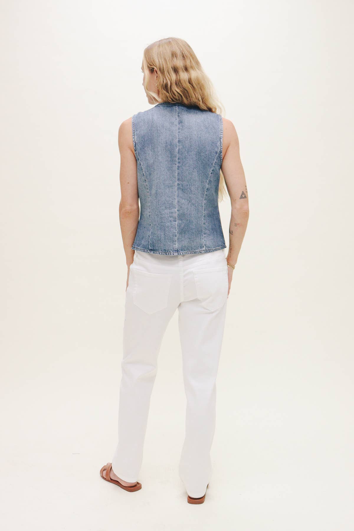 Remmington Denim Button Up Vest, Classic Vintage