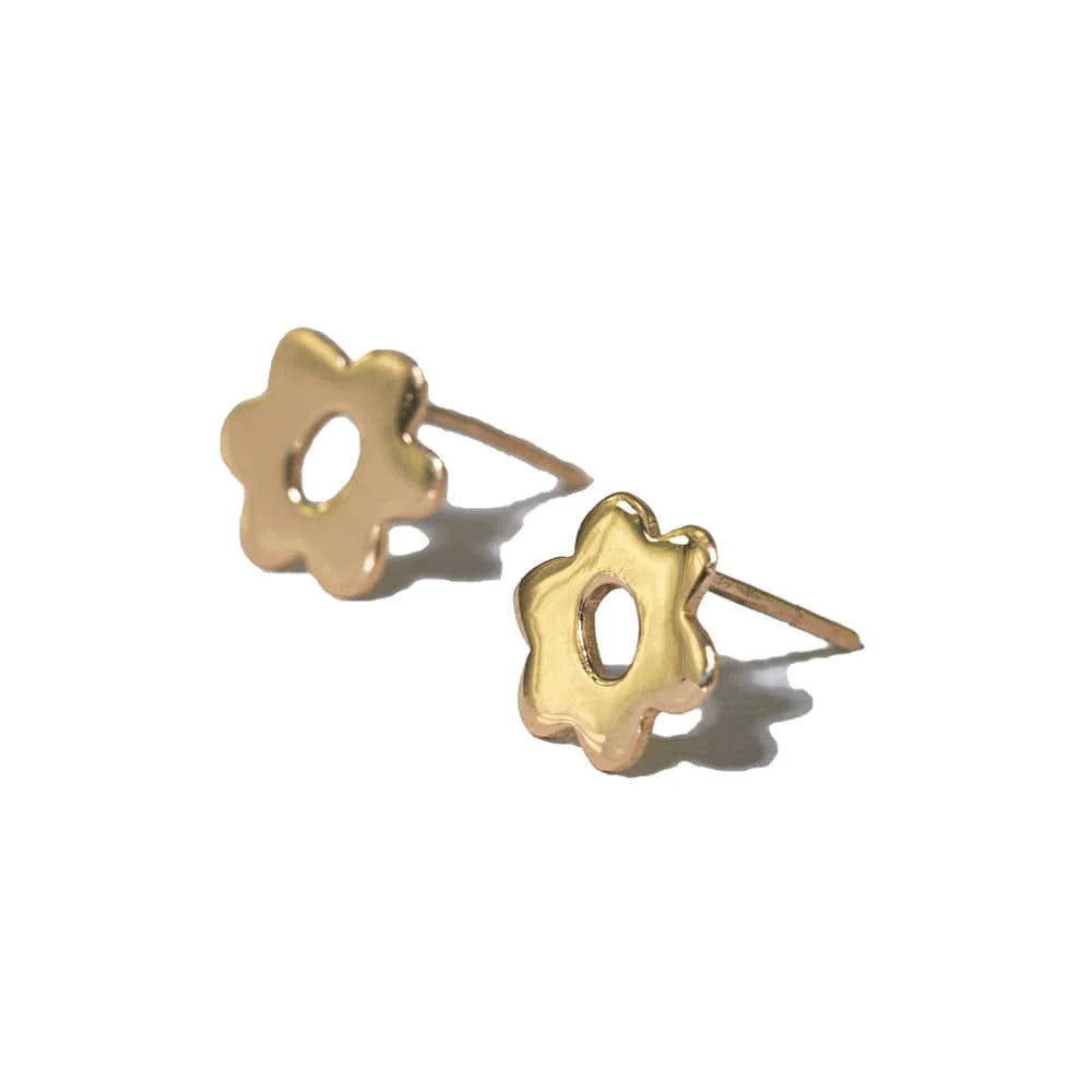 Alice Flower Brass Post Earrings