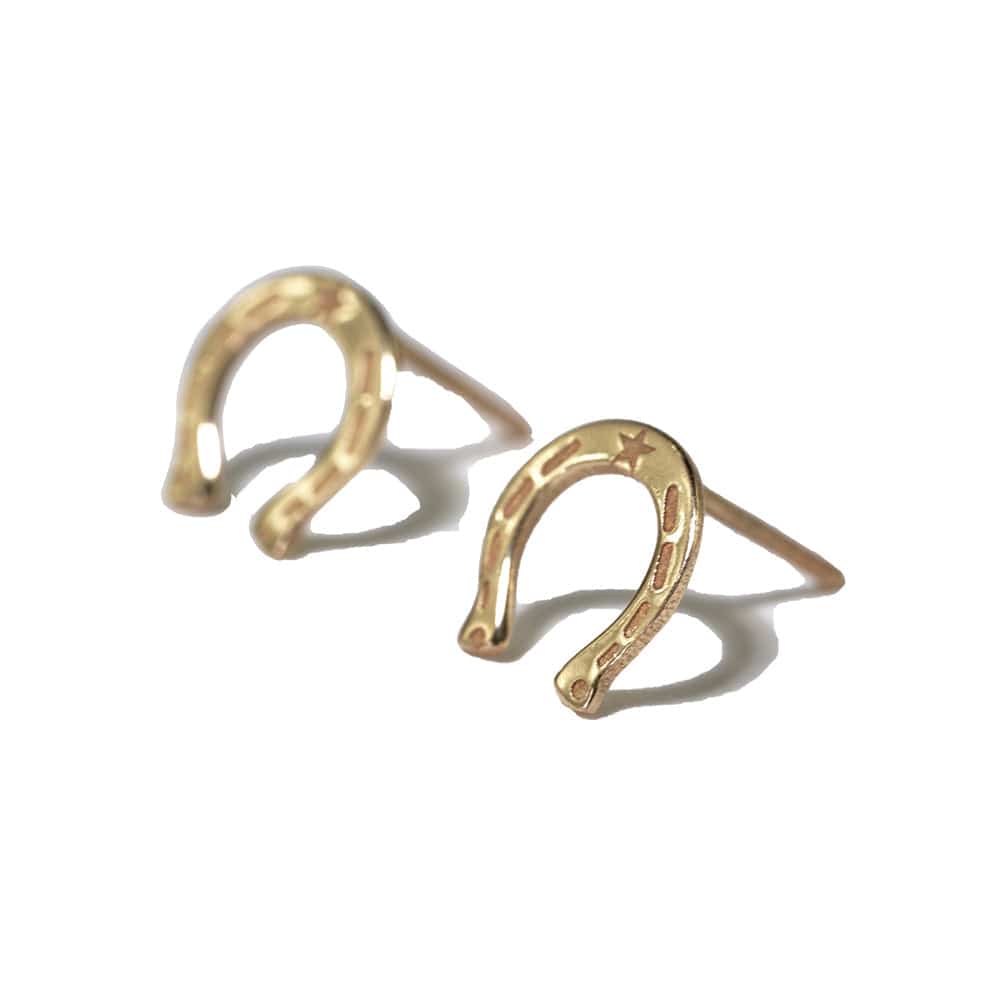 Alice Horseshoe Brass Post Earrings