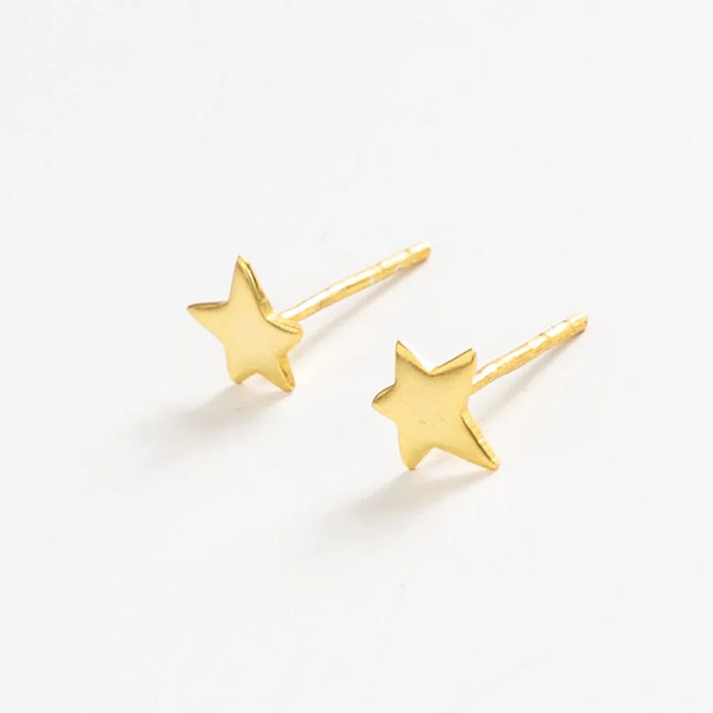 Alice Star Brass Post Earrings