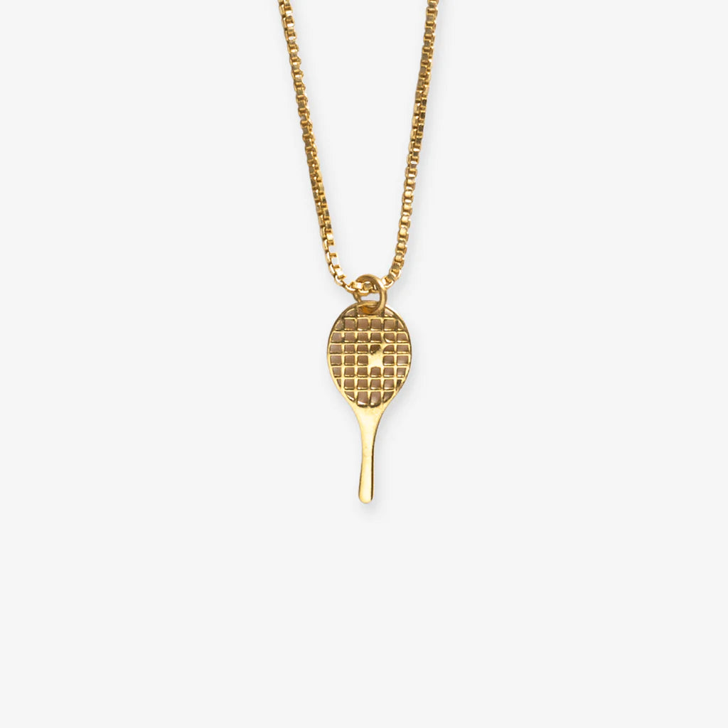 Alice Tennis Racket Brass Necklace