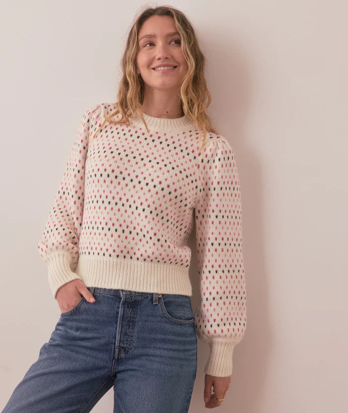 Alma Puff Sleeve Sweater - Warm Multi