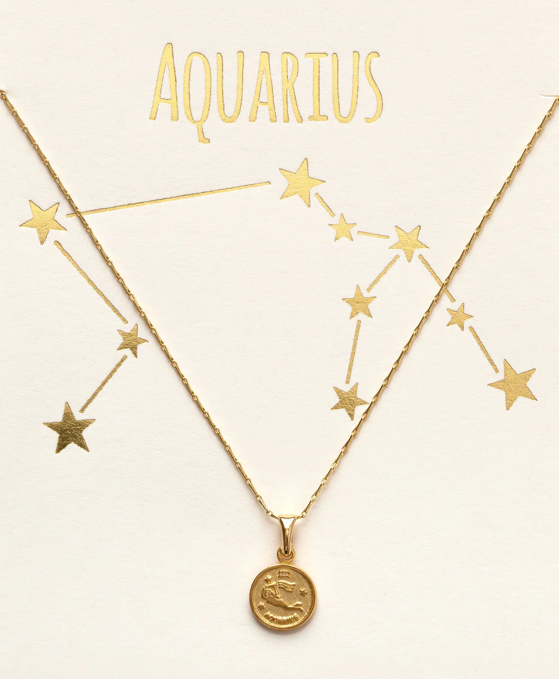 Tiny Zodiac Medallion- Aquarius