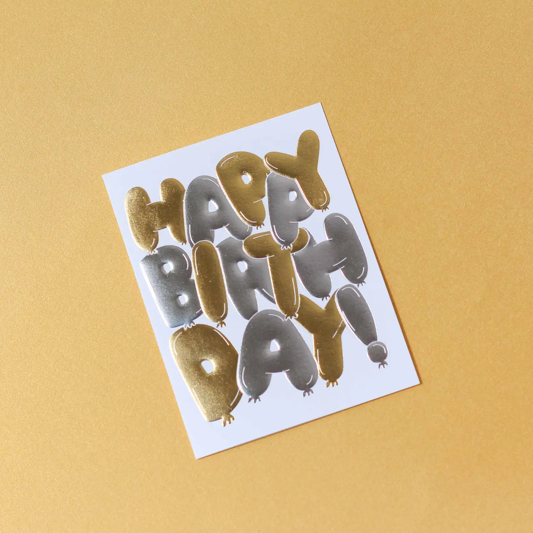 Balloon Foil Stamped Embossed Greeting Card