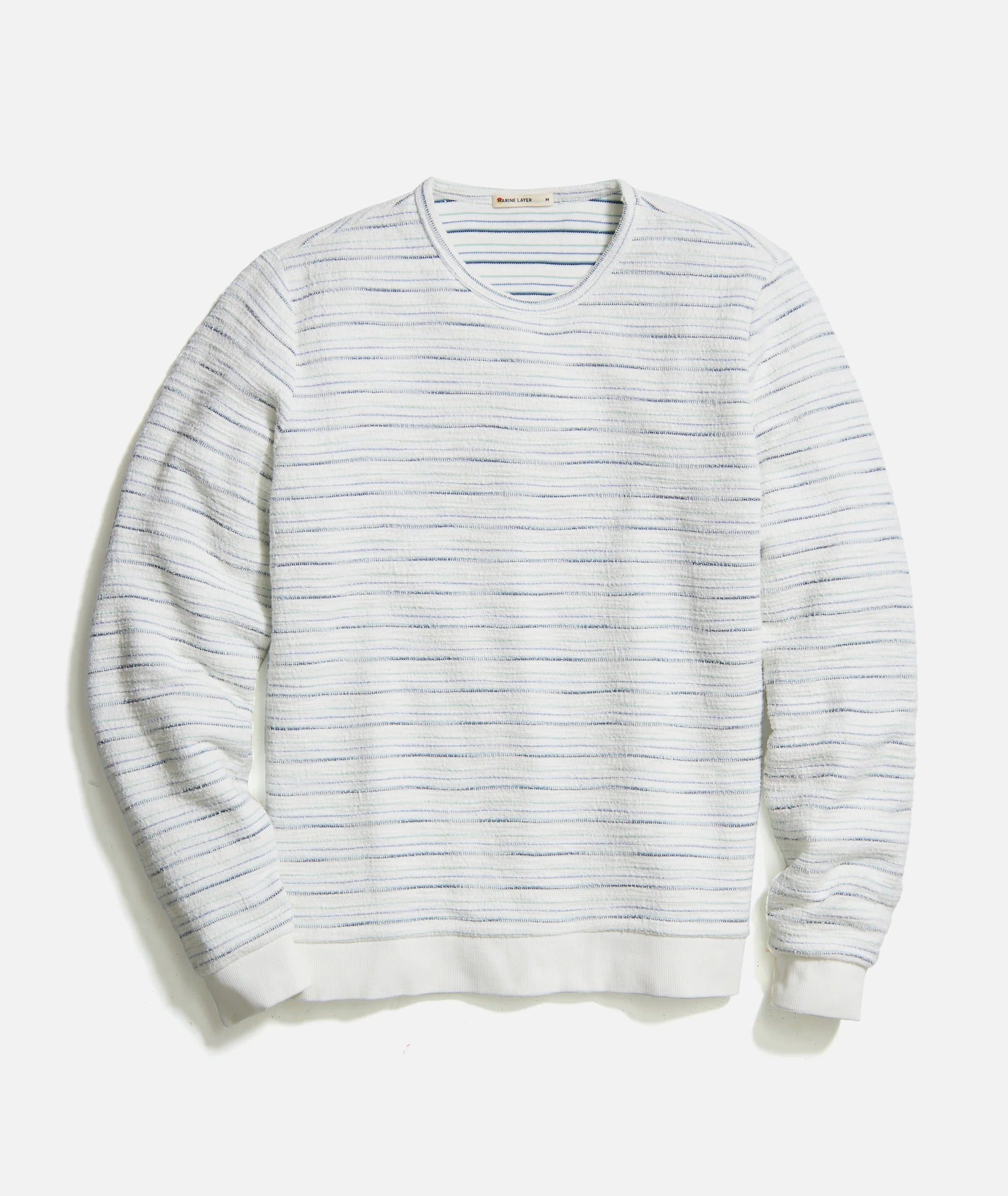 Textured Stripe Beach Crewneck