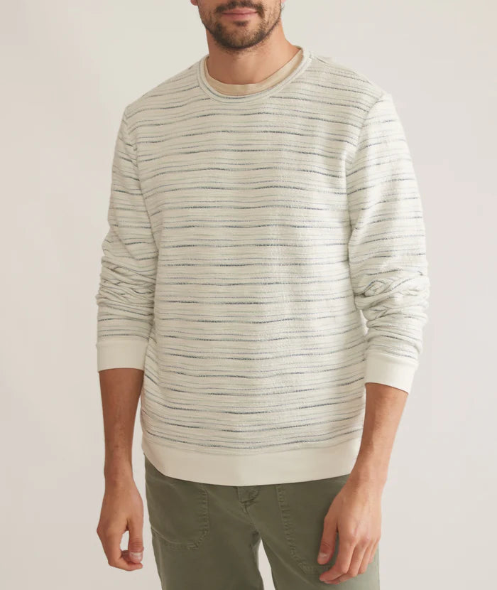 Textured Stripe Beach Crewneck