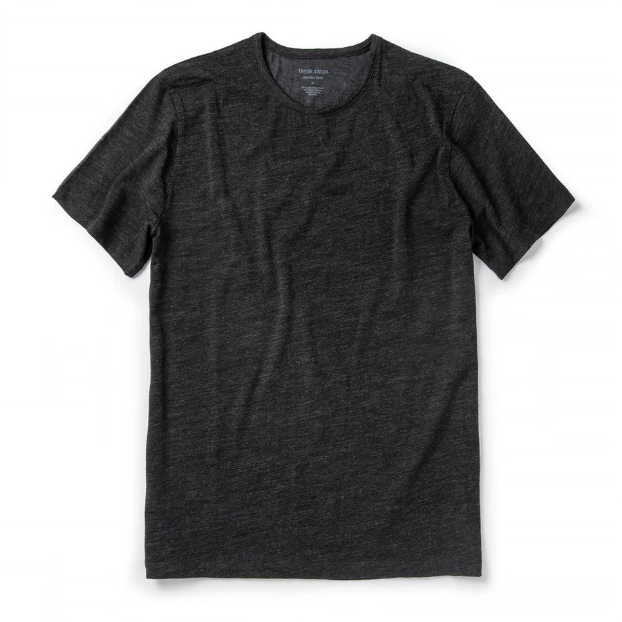 Merino Tee in Heather Black