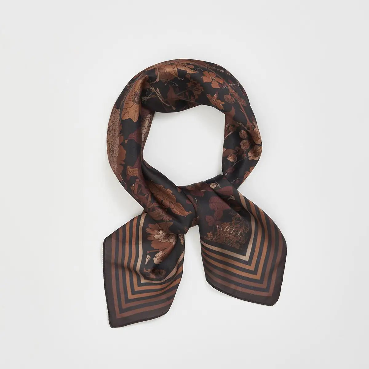 Fable Deco Blooms Black Square Scarf