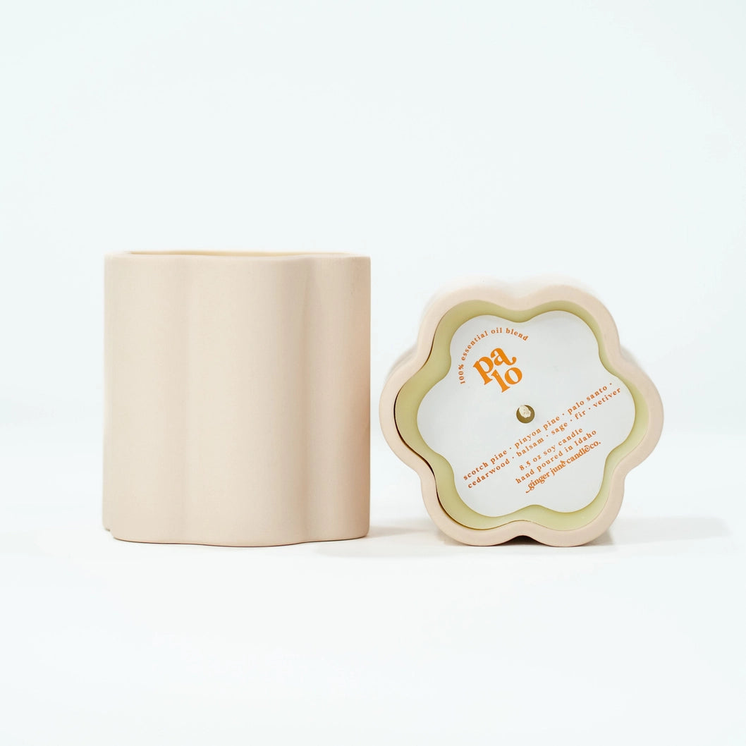 Ceramic Daisy Soy Candle - Peach Blossom Scent