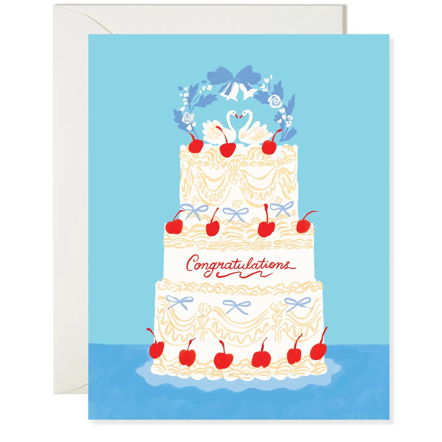 Swan Wedding Cake - Classic Wedding Congratulations Card
