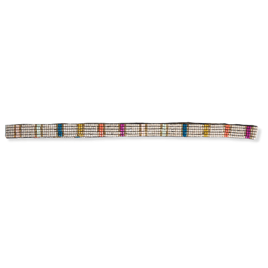 Sarah Vertical Stripes Luxe Hatband Rainbow