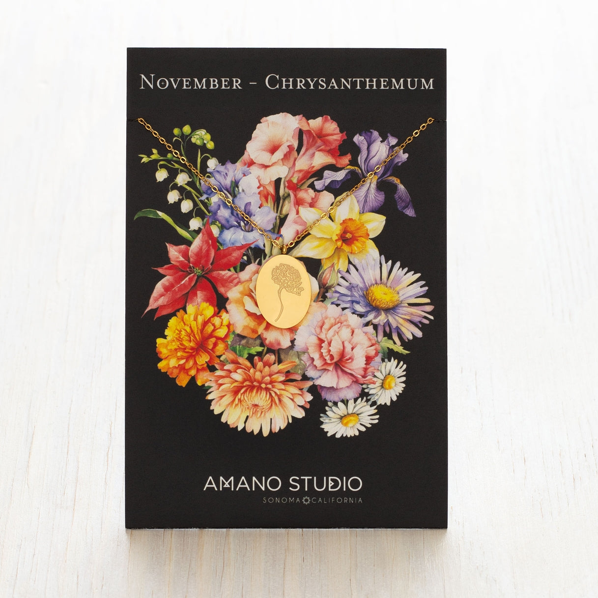 Birth Flower Necklace Series - November/Chrysanthemum