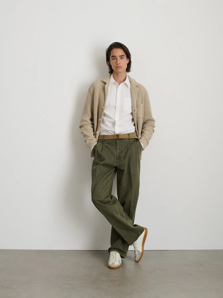 Double Pleated Pant in Bedford Cotton