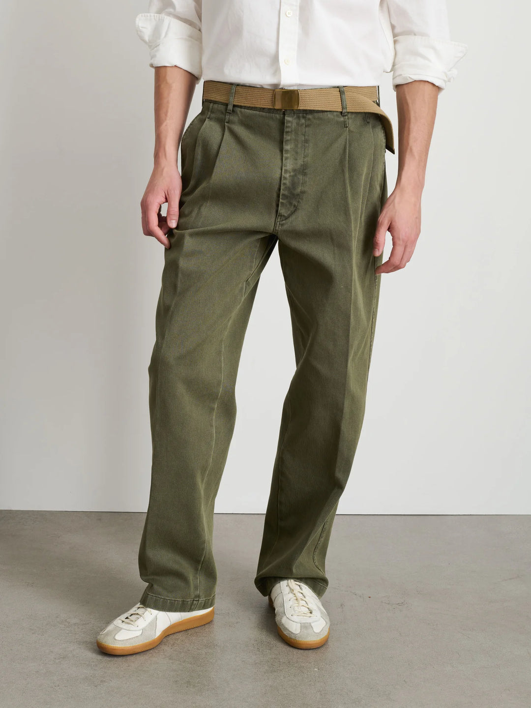 Double Pleated Pant in Bedford Cotton