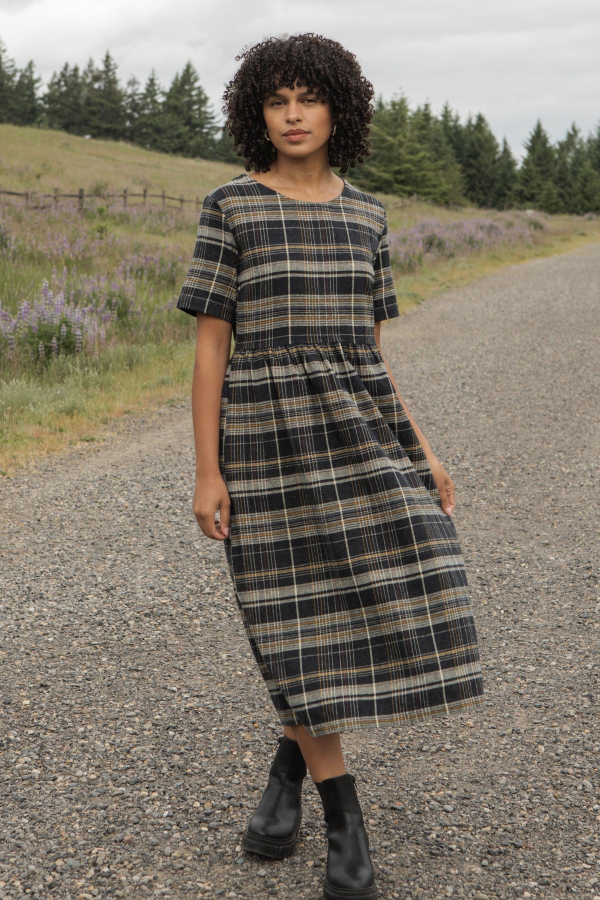 Perry Dress - Volcanic Plaid
