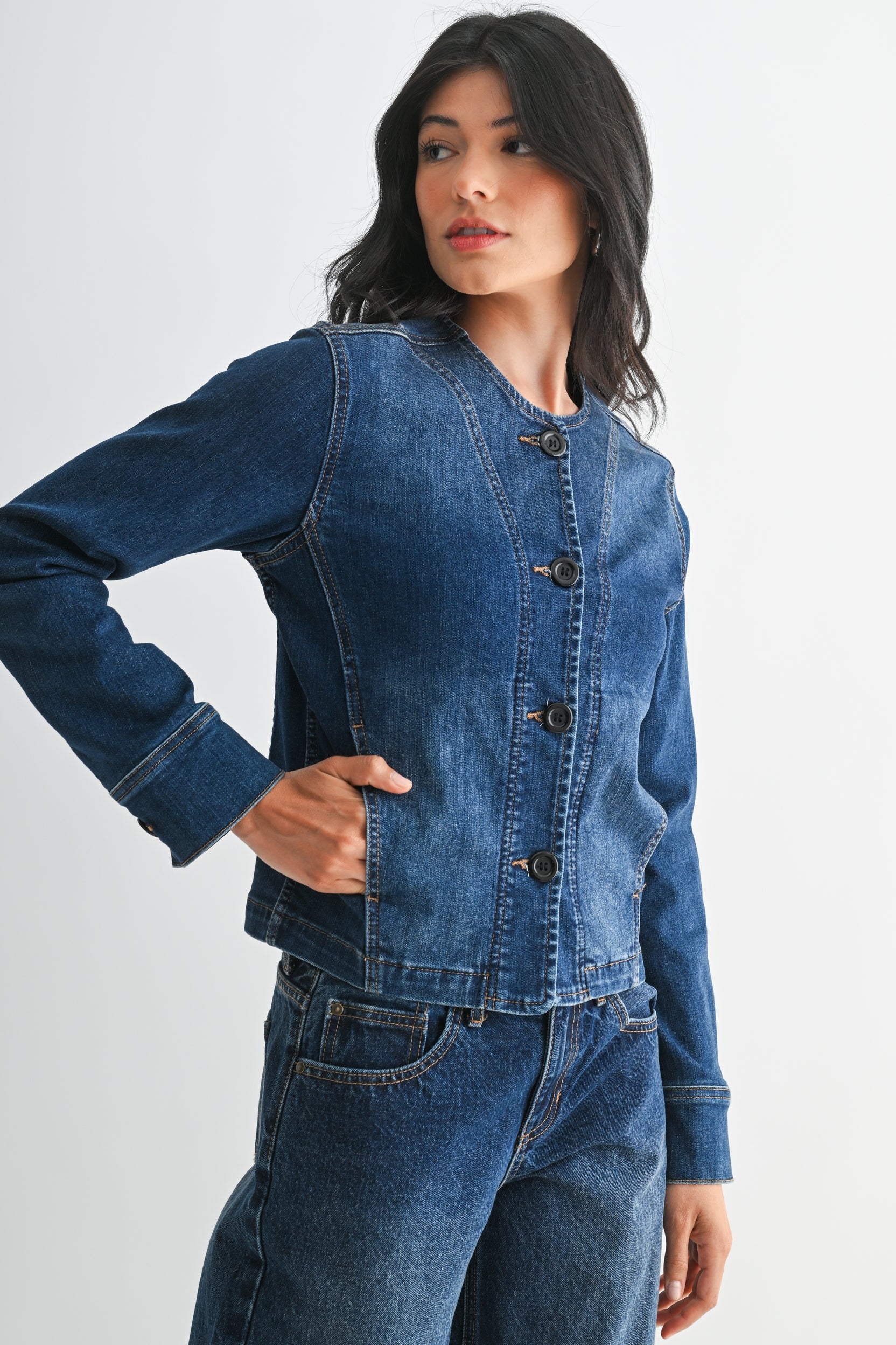 Barrel Jean Jacket - Dark Wash