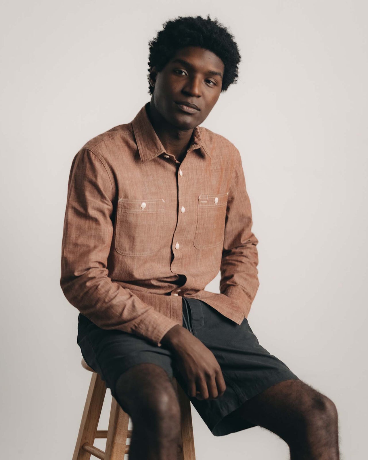 The Foundry Shirt in Brick Chambray
