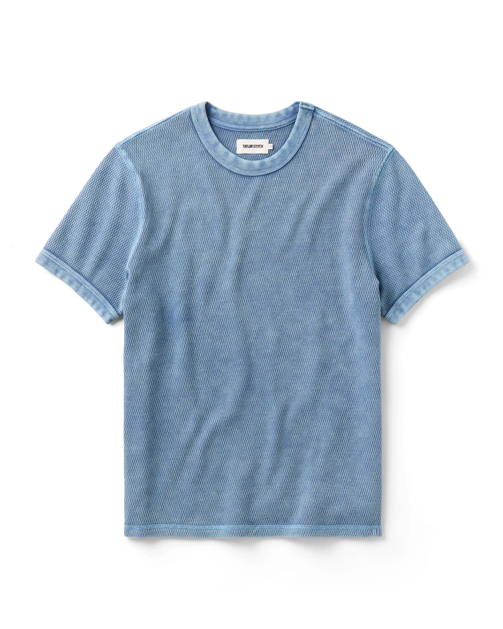 The Organic Cotton Short Sleeve Crew in Washed Navy Waffle