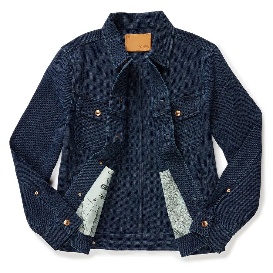 Taylor stitch long haul jacket indigo husquvarna waffle