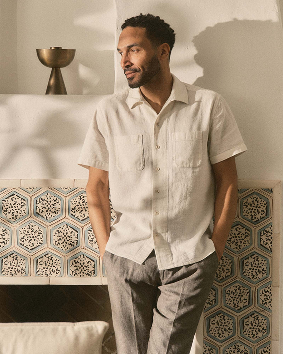 The Conrad Shirt in Vintage White Linen