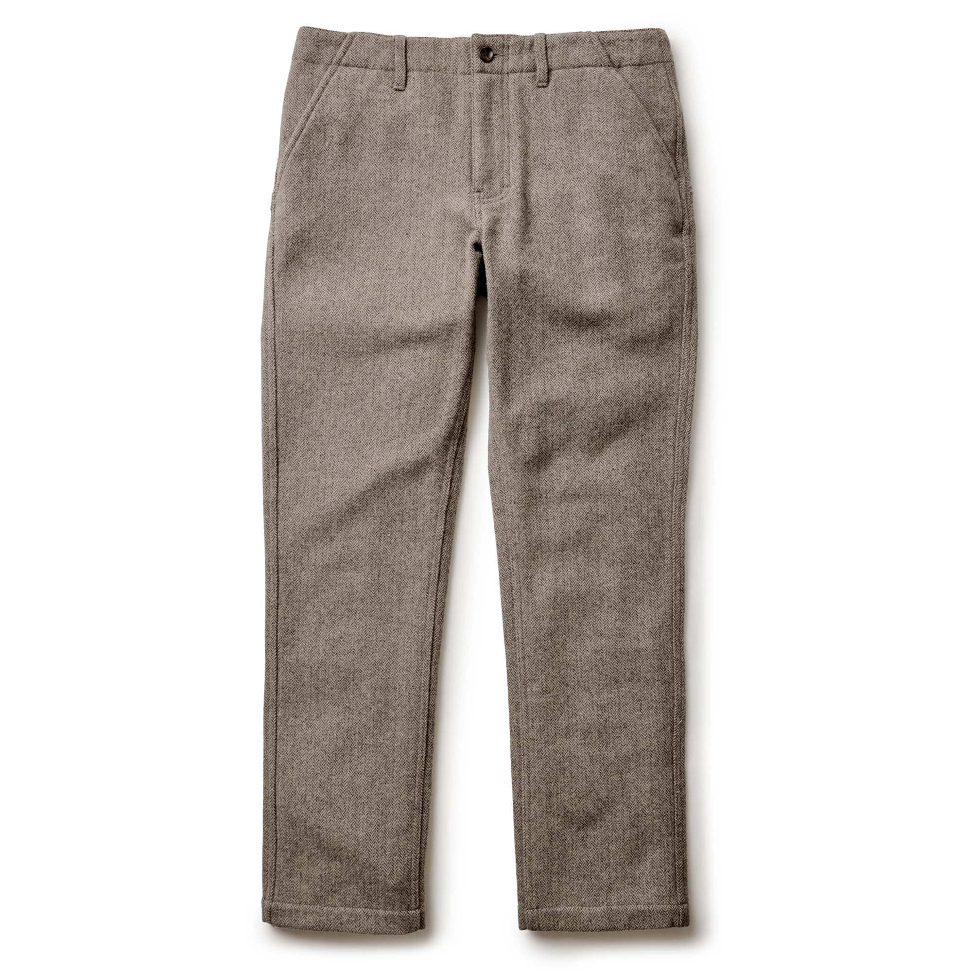 The Carnegie Pant in Gravel Herringbone Wool