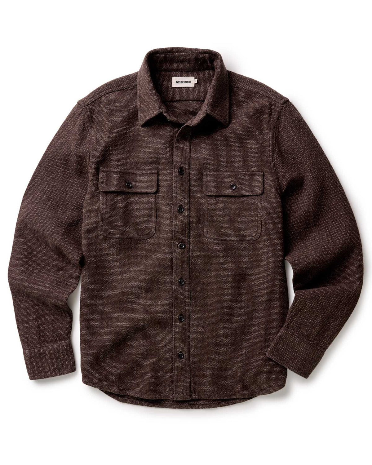 The Ledge Shirt in Black Coffee Linen Tweed