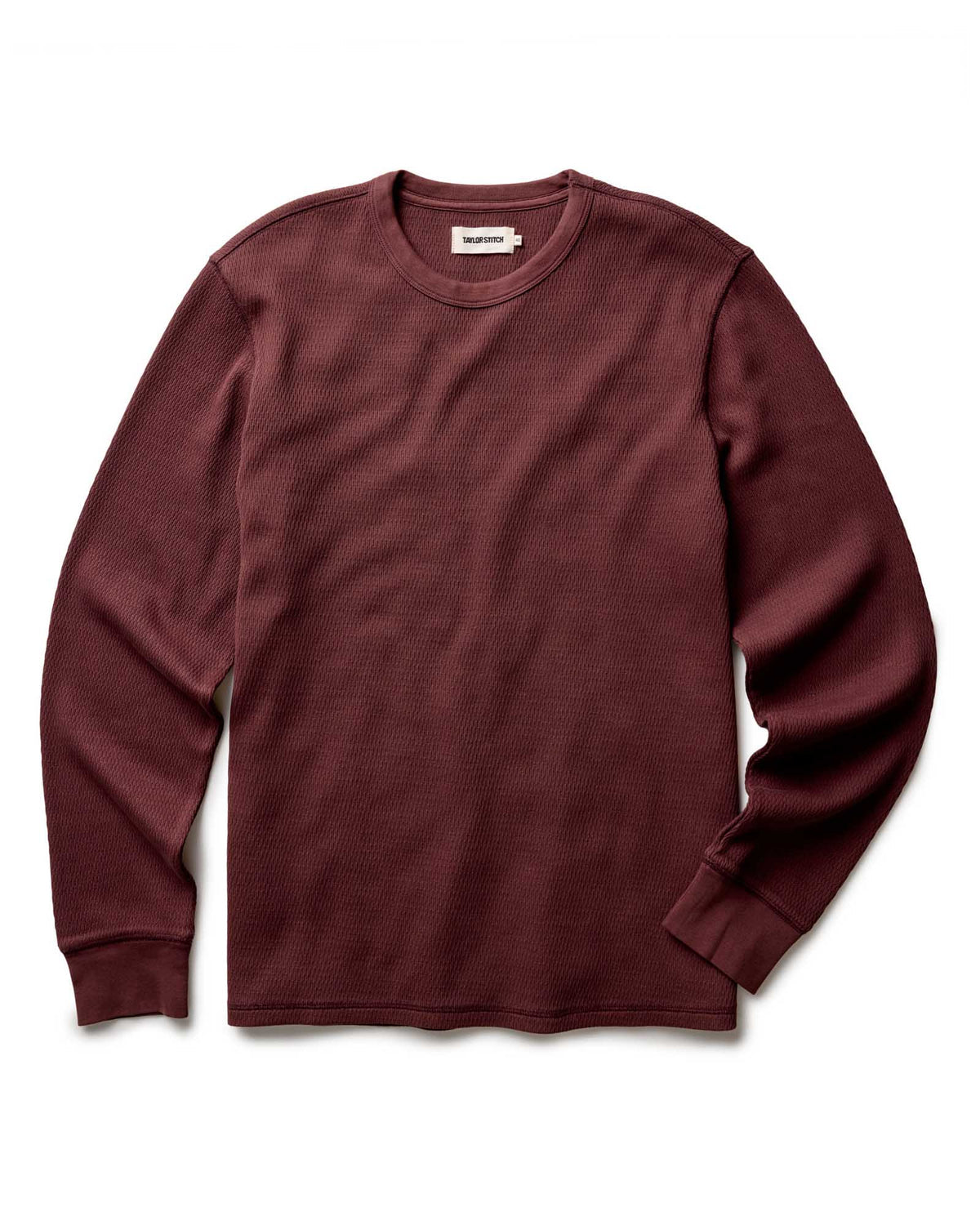 The Organic Cotton Crew in Burgundy Waffle