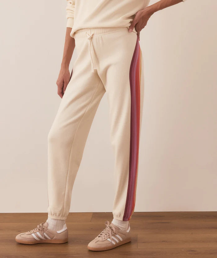 Anytime Sweatpant - Antique White Stripe