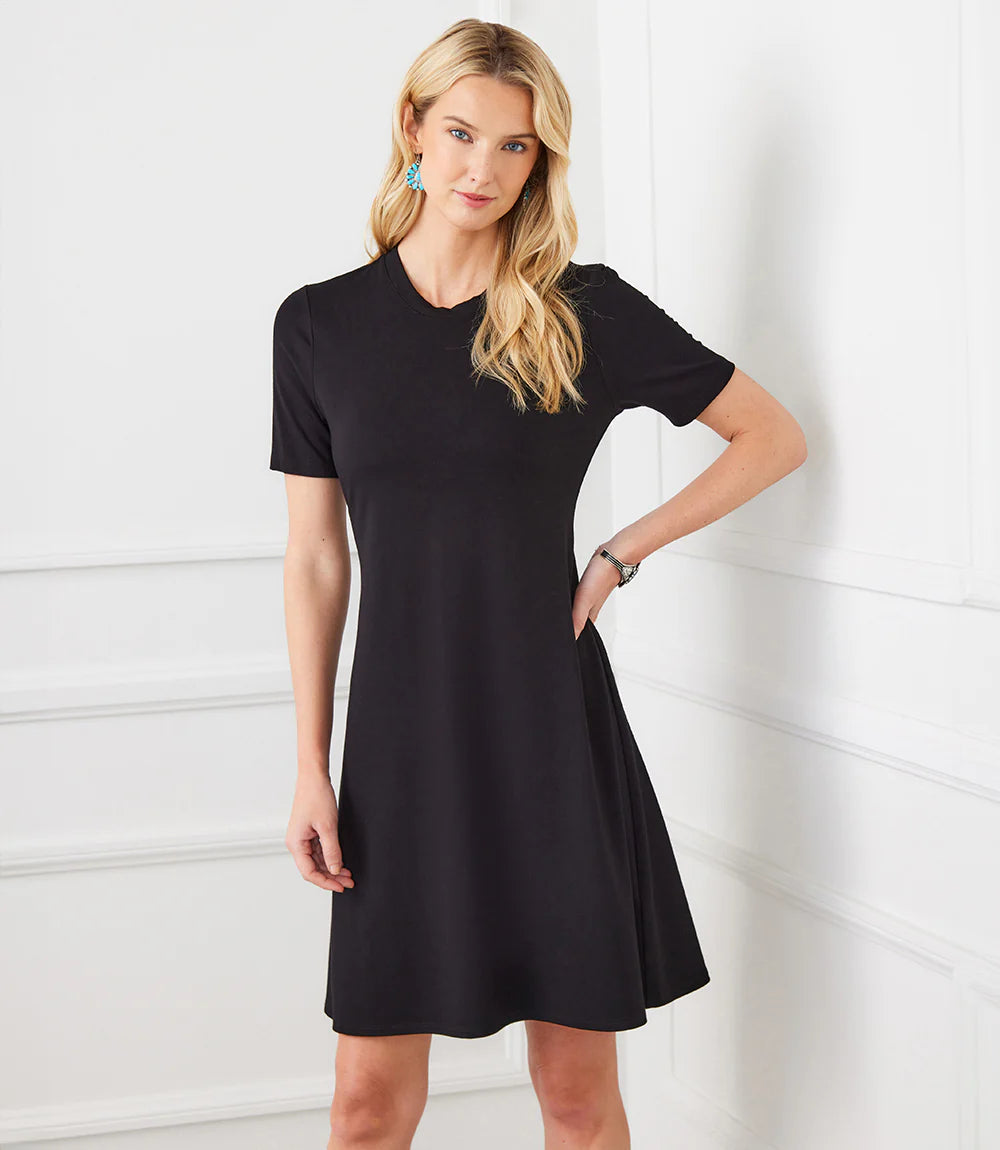 Short Sleeve A Line Dress