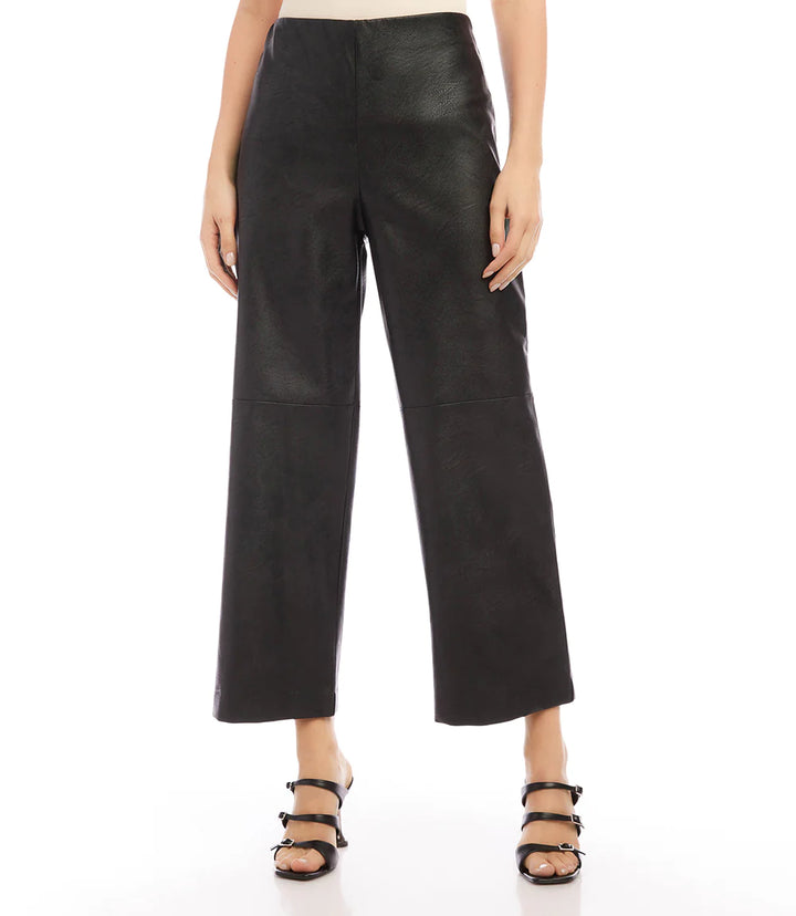 Cropped Vegan Leather Pants