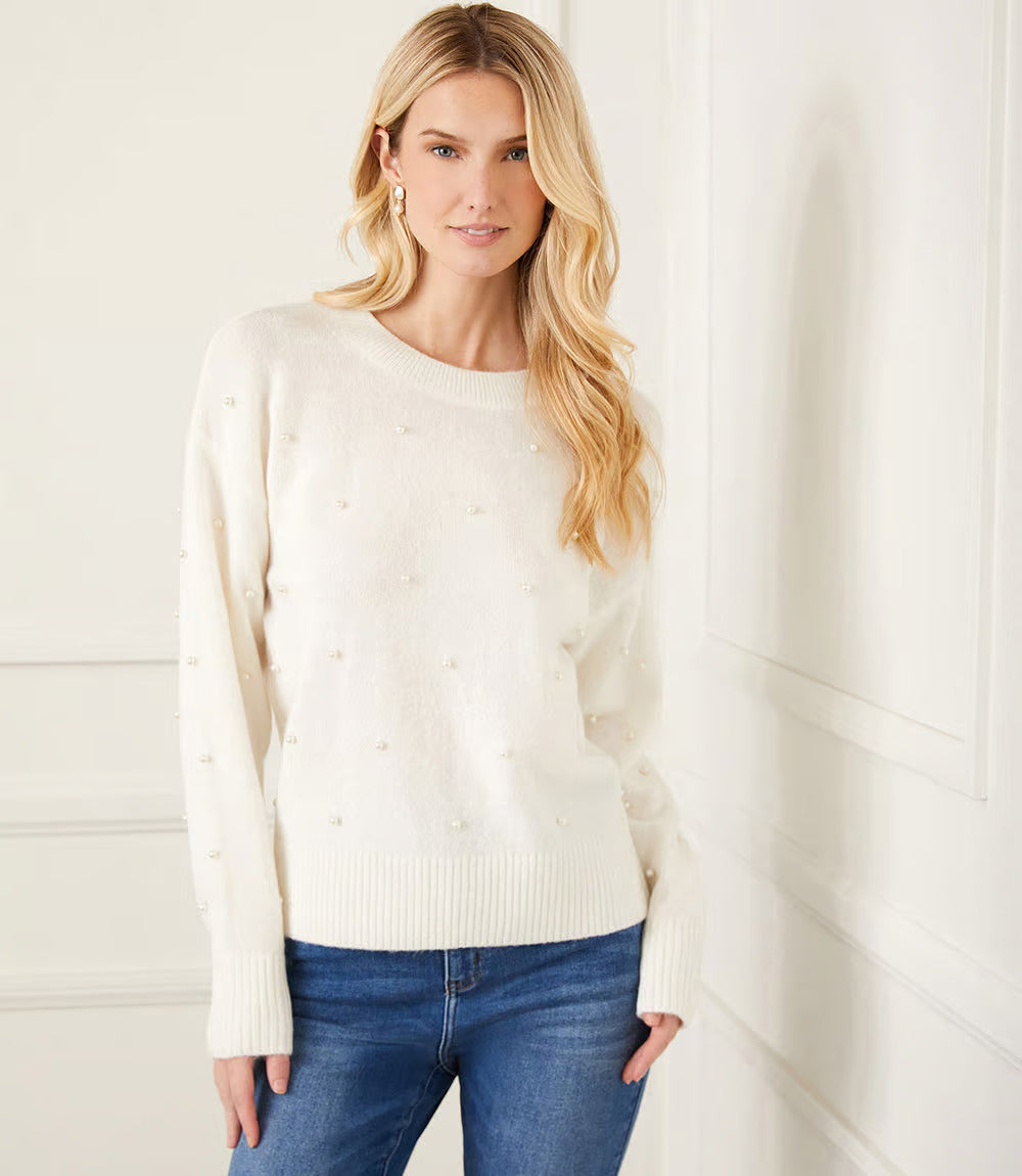 Pearl Crewneck Sweater - Cream