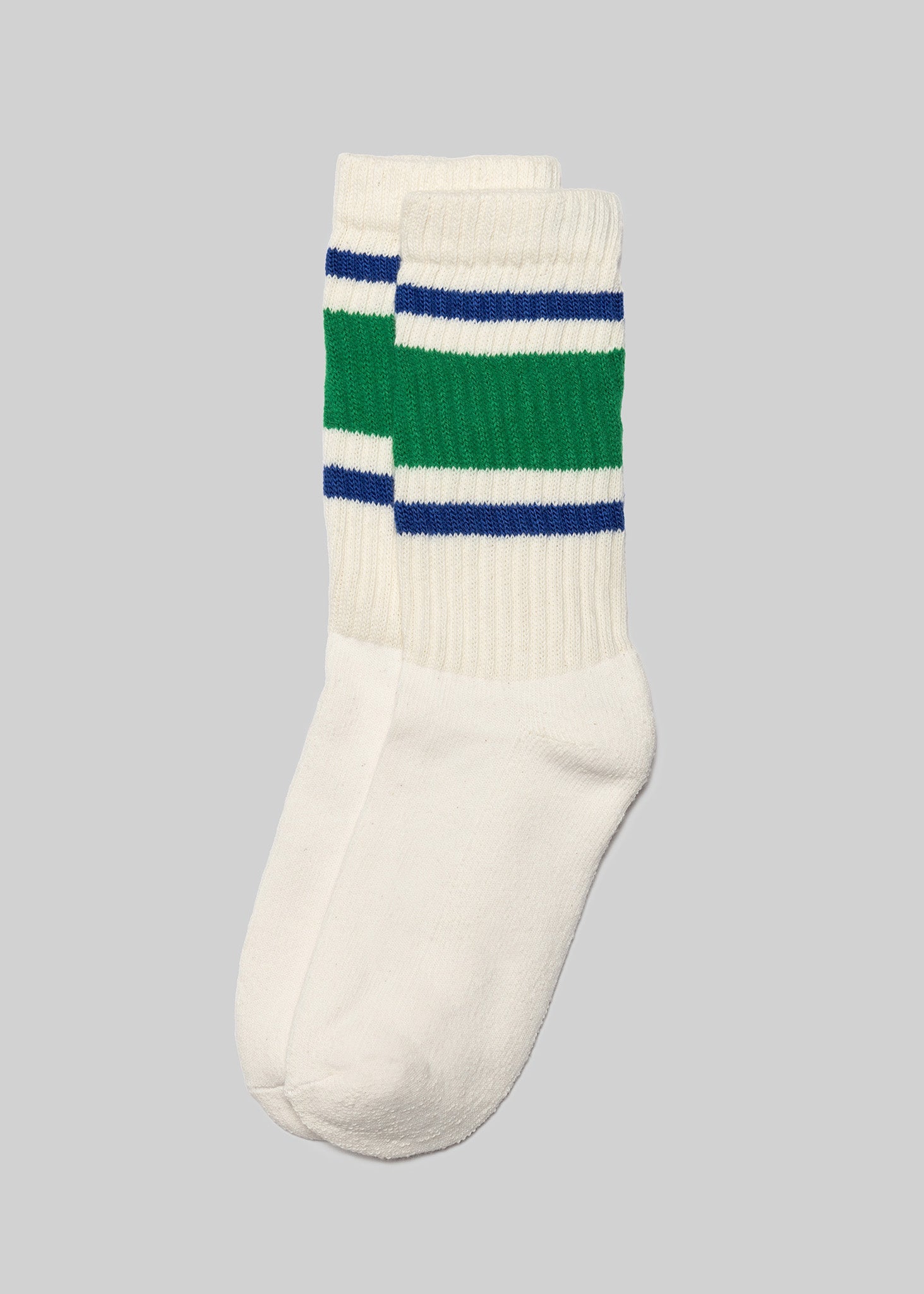 The Retro Stripe Sock - Kelly Green/Royal
