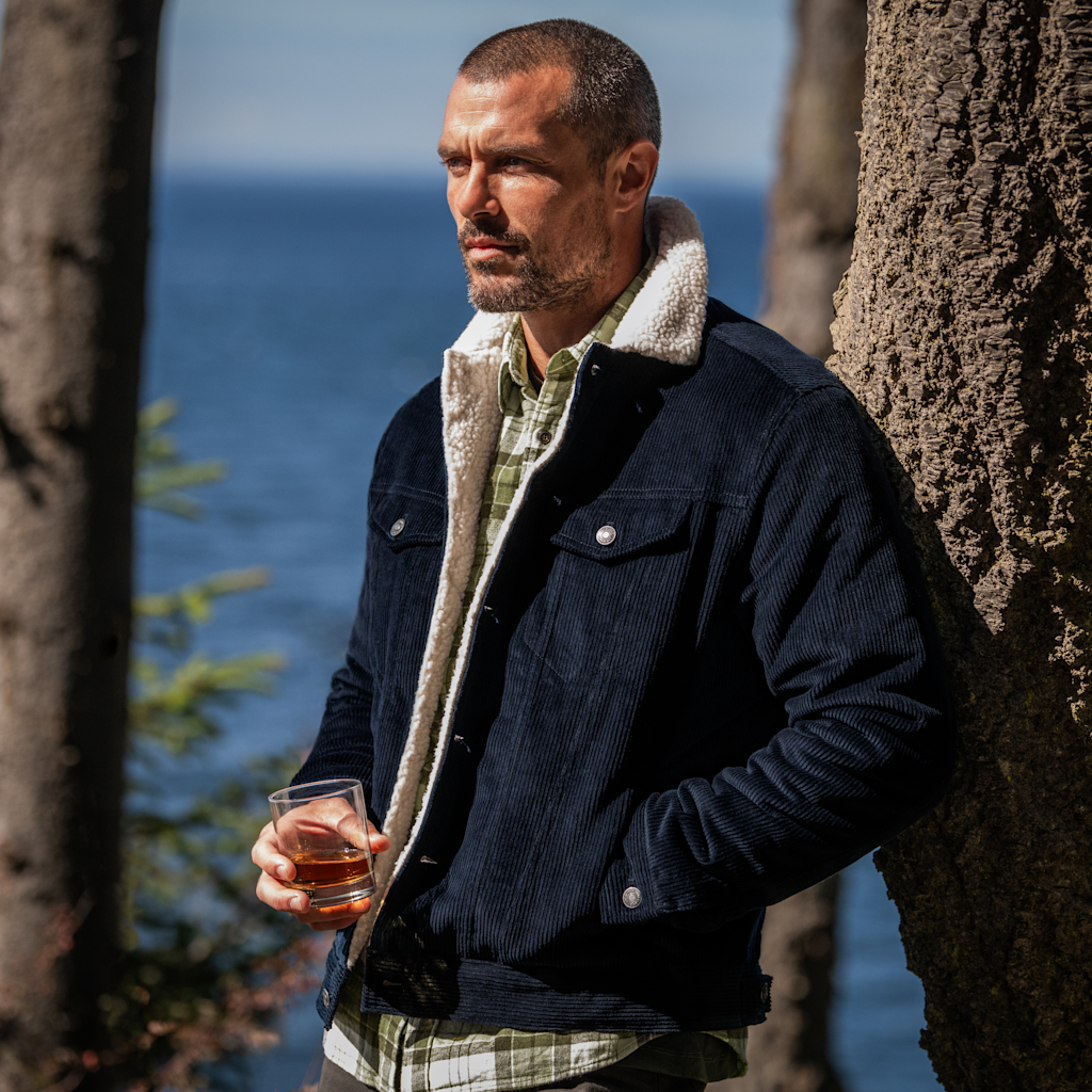 Montana Corduroy Trucker Jacket - Vintage Navy