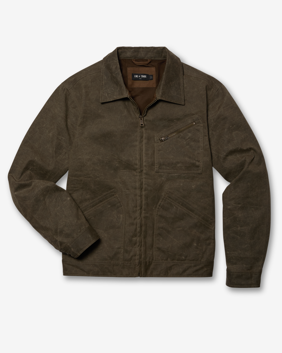 Waxed Zip Front Trucker - Bark