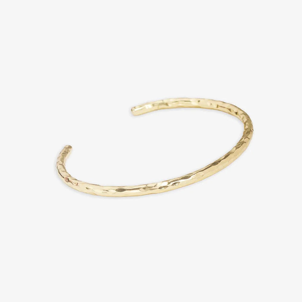 Lydia Hammered Brass Thin Cuff Bracelet