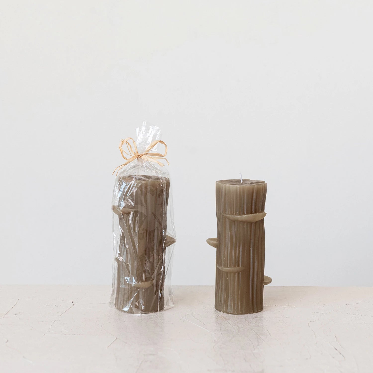 Unscented Log Shaped Candle