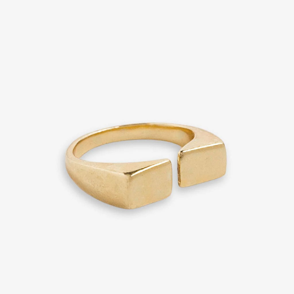 Maxine Dual Rectangles Ring Brass Brass