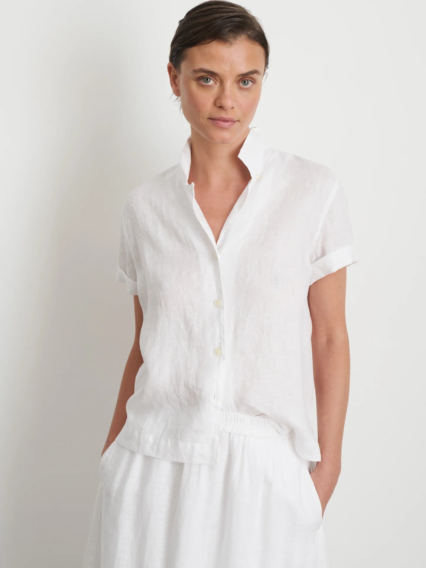 Maddie Camp Shirt in Linen