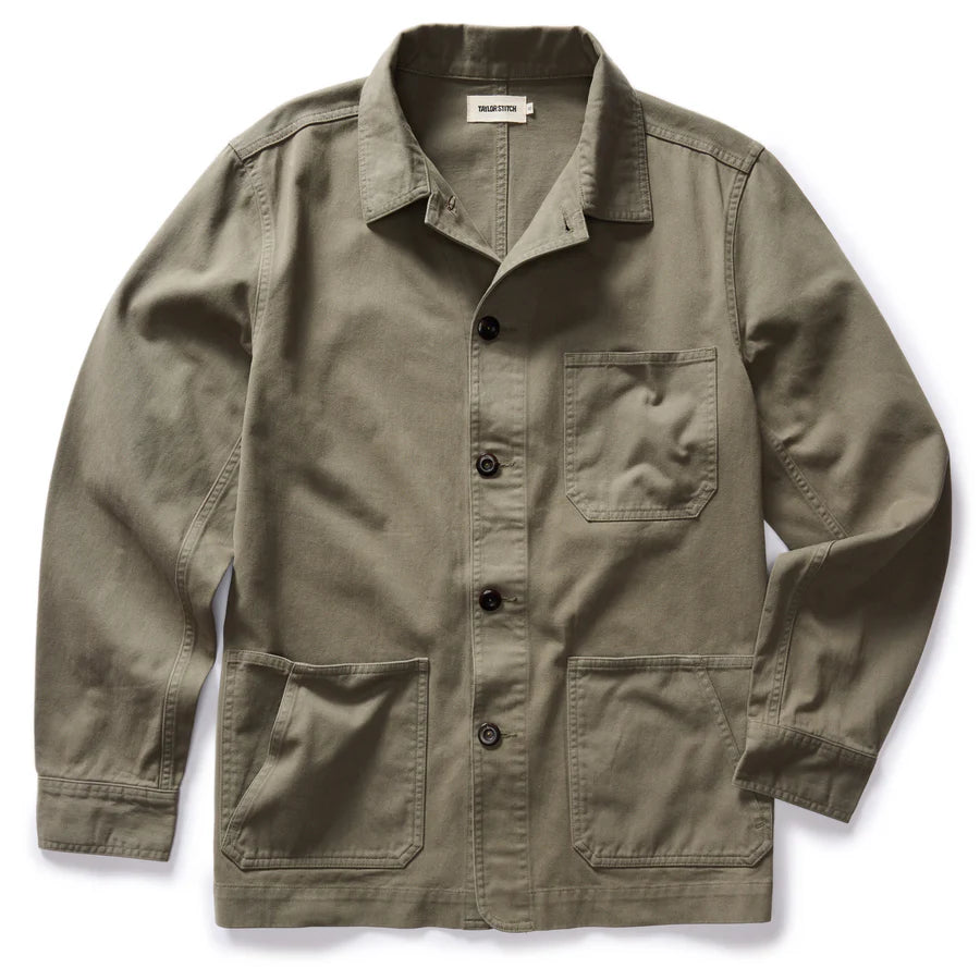 The Ojai Jacket in Organic Smoked Olive Foundation Twill