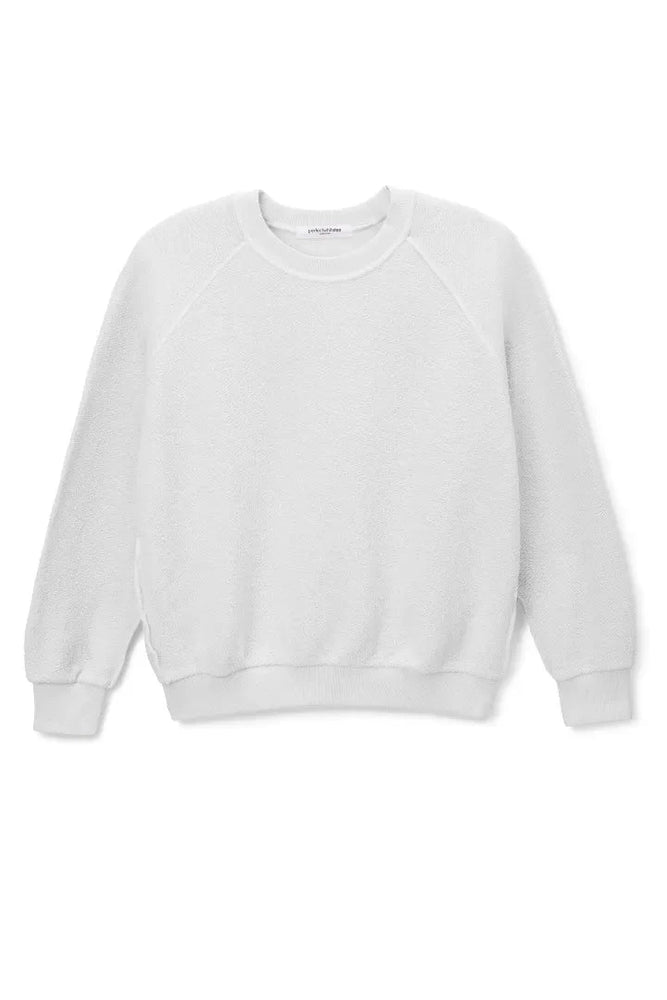 Ziggy Reverse Fleece Shrunken Crew Neck Sweatshirt - White