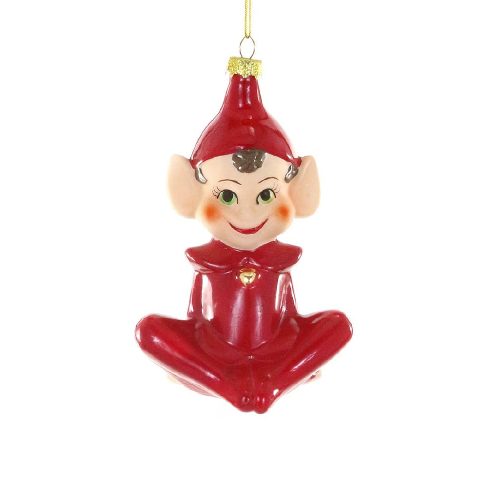 Retro Elf-Red Ornament