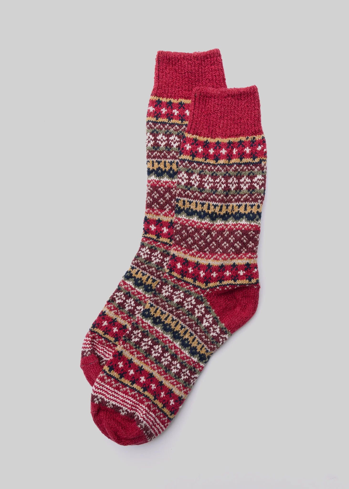 Cotton Fair Isle Red