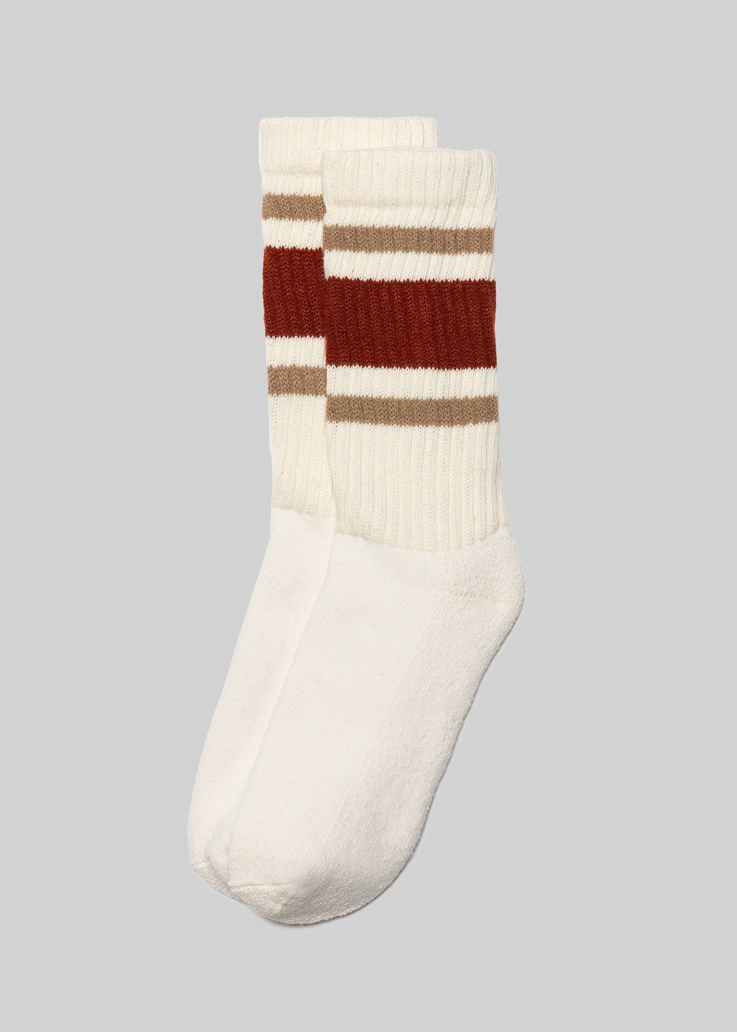 The Retro Stripe Sock - Rust/Sandstone