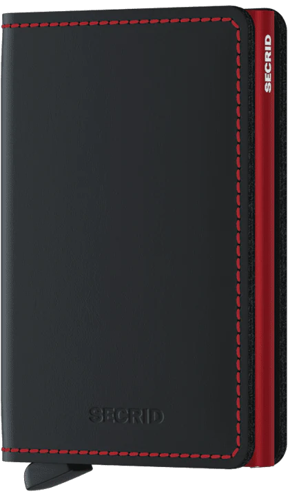 Slimwallet - Matte Black & Red