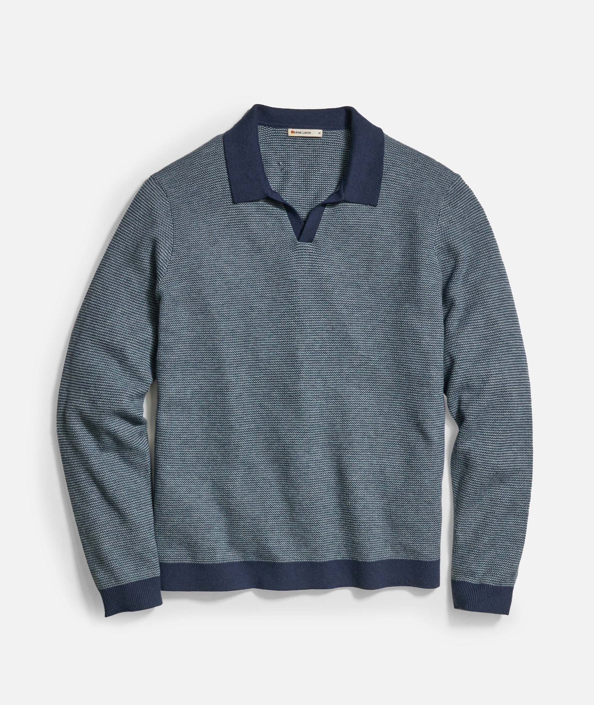 Liam Sweater Polo- Navy/ Topaz