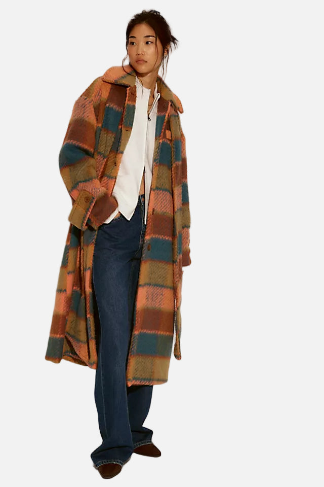 Dalton Wool Coat in Coral