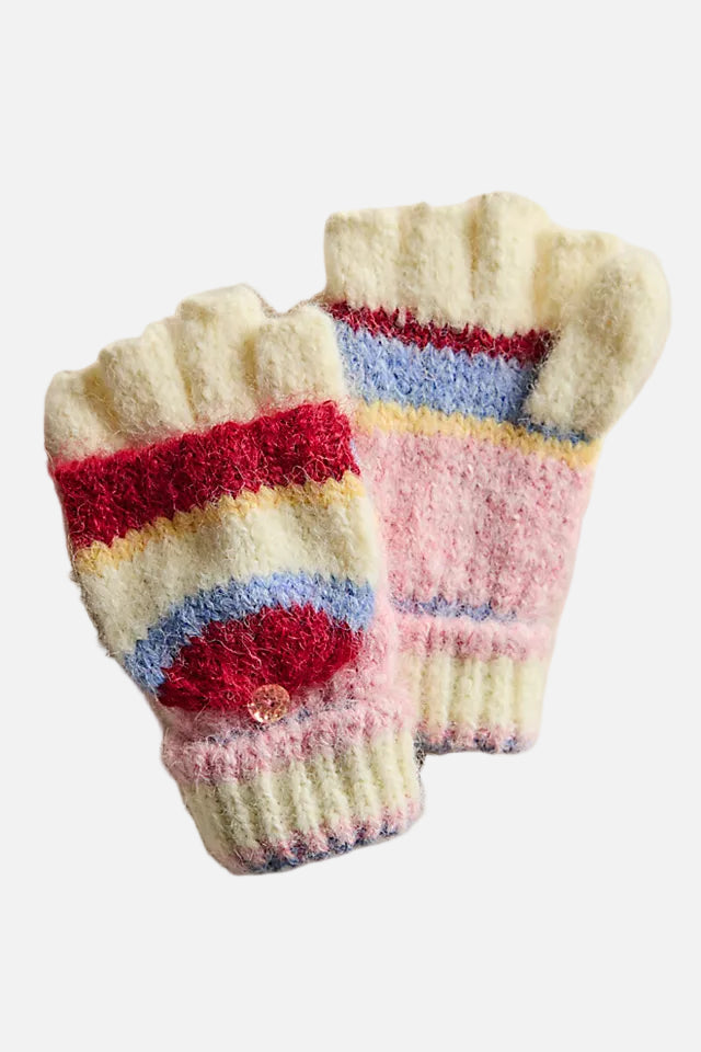 Super Stripe Gloves in Ivory Combo