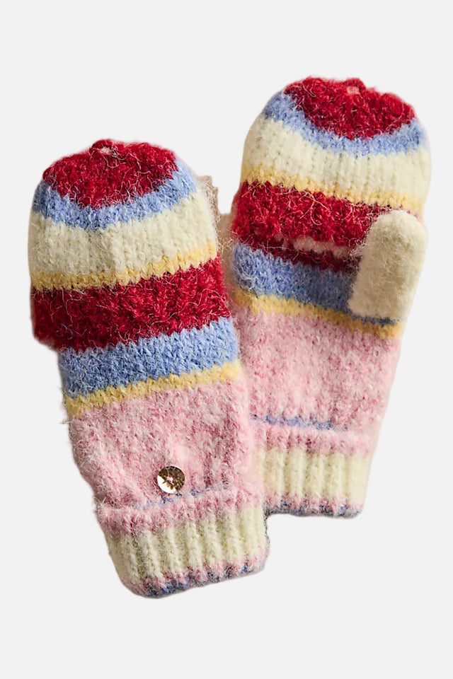 Super Stripe Gloves in Ivory Combo